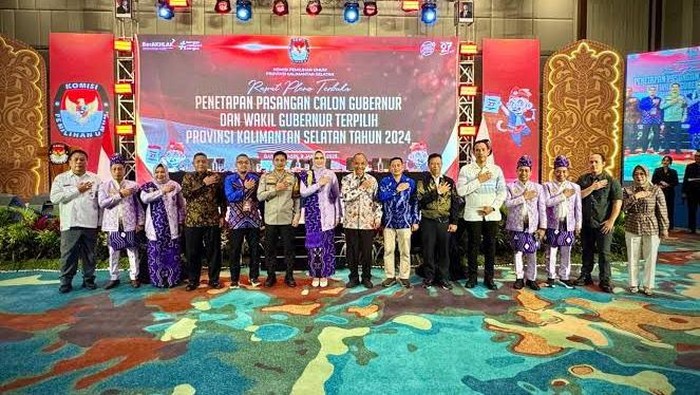 KPU menetapkan pasangan calon (paslon) Muhidin dan Hasnuryadi Sulaiman sebagai gubernur dan wakil gubernur Kalimantan Selatan (Kalsel) terpilih.