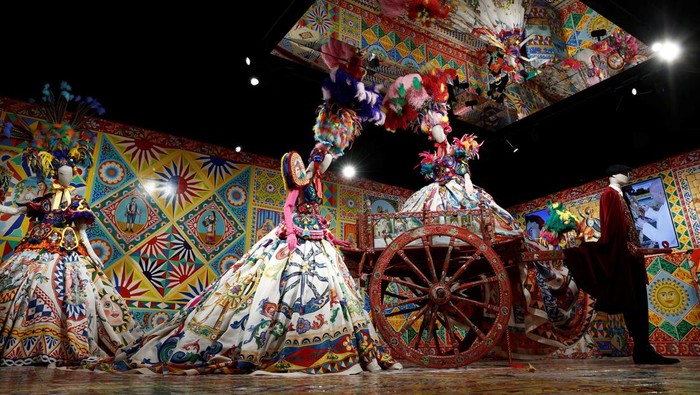 Creations are displayed at the exhibition 