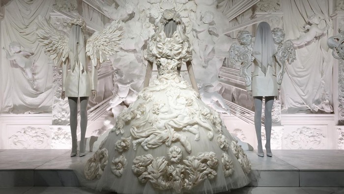 Creations are displayed at the exhibition 