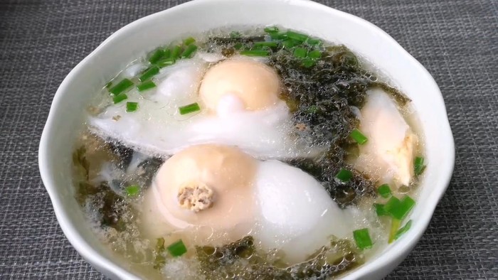 telur isi daging khas Shuncang, Fujian, China