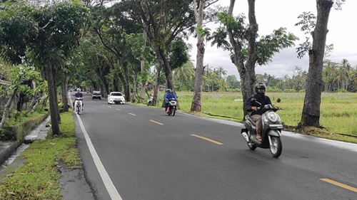 Jalan Denpasar-Singaraja di Desa Sembung, Badung, yang kerap dijadikan titik kumpul segerombol pelaku balapan liar, dipotret beberapa waktu lalu. (Agus Eka/detikBali)