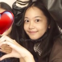Carmen Hearts2Hearts dinilai memiliki perpaduan wajah Ryujin ITZY dan Jihyo TWICE. Bentuk mata Carmen juga mengingatkan netizen dengan Yoona SNSD. Foto: dok. Twitter @carmenpict