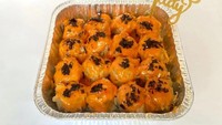 Cari dimsum mentai di kawasan Kramat Jati? Sesuap Dimsum bisa jadi pilihan. Menu andalannya dimsum mentai isi 6 seharga Rp 38 ribu dan dimsum mentai cake Rp 140 ribu. Foto: Sesuap Dimsum