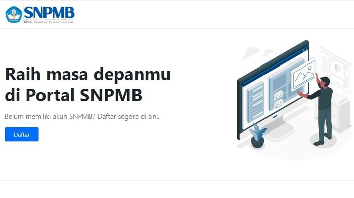 Halaman registrasi akun SNPMB siswa 2025.