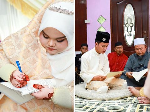 Kisah pasangan pengantin menjadi sorotan di media sosial Kisah pasangan pengantin menjadi sorotan di media sosial. Potret keduanya saat melangsungkan pernikahan mendadak viral