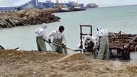 Wilayah terkontaminasi baru tersebut mencapai panjang sekitar 14 kilometer. Sepuluh kapal dan dua pesawat telah dikerahkan untuk memantau kondisi pantai.    