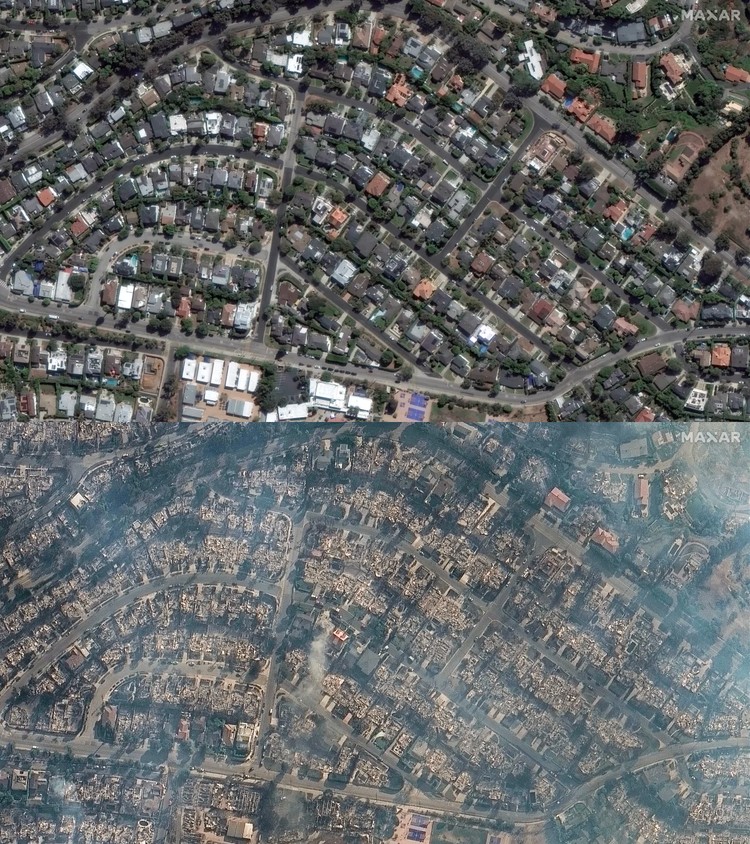 Foto Satelit Sebelum dan Sesudah Kebakaran LA