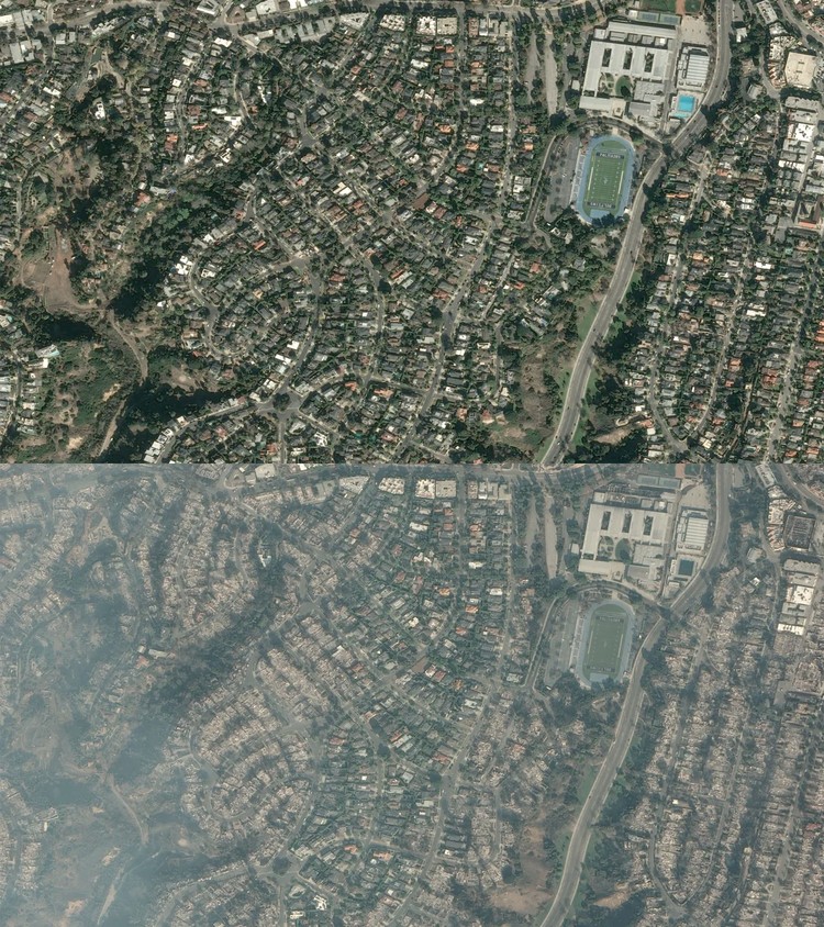 Foto Satelit Sebelum dan Sesudah Kebakaran LA