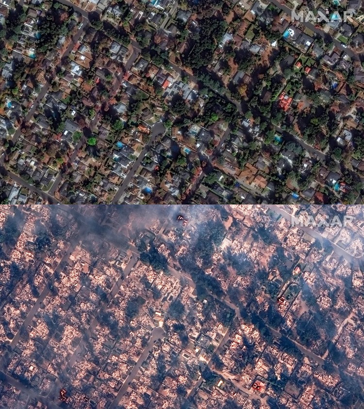 Foto Satelit Sebelum dan Sesudah Kebakaran LA