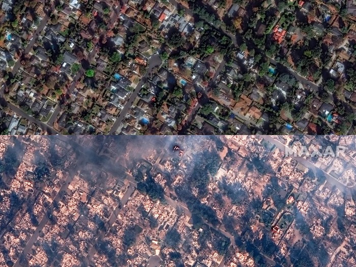 Foto Satelit Sebelum dan Sesudah Kebakaran LA
