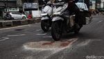 Ini TKP Pemotor Tewas Terlindas Bus di Ciputat