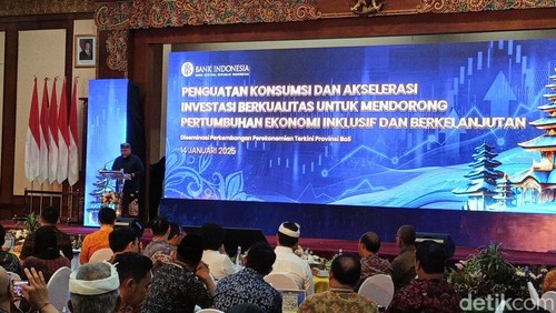 Kepala Perwakilan BI Provinsi Bali Erwin Soeriadimadja dalam acara di kantornya, Selasa (14/1/2025).