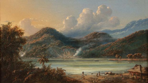 Lukisan langka Raden Saleh dilelang di balai lelang Sotheby's Singapore.