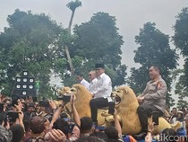 Momen Seru Saat Mendes Yandri dan Menko Zulhas Naik Sisingaan