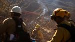 Potret Petugas Damkar Meksiko Bantu Tangani Kebakaran Hutan Los Angeles