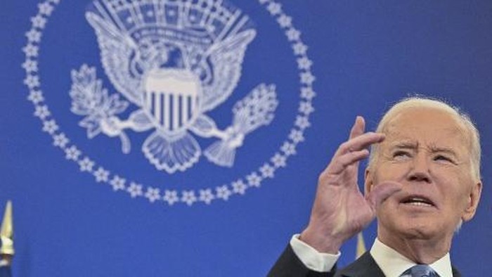 US President Joe Biden speaks at the State Department in Washington, DC, on January 13, 2025, as he delivers his final foreign policy speech. (Photo by ROBERTO SCHMIDT / AFP)