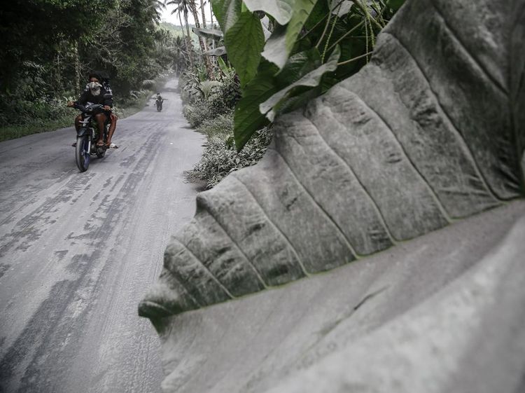 Abu Vulkanik Gunung Ibu Selimuti Desa Tobaro Halmahera Barat