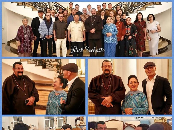 Deddy Corbuzier berpose dengan Steven Seagal.