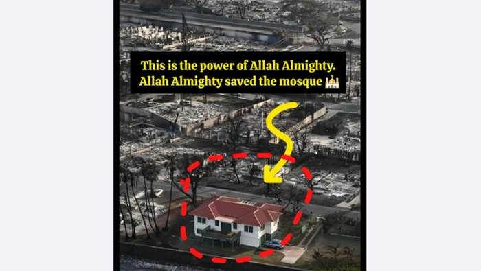 Foto bangunan yang dikira sebagai masjid usai peristiwa kebakaran di Los Angeles