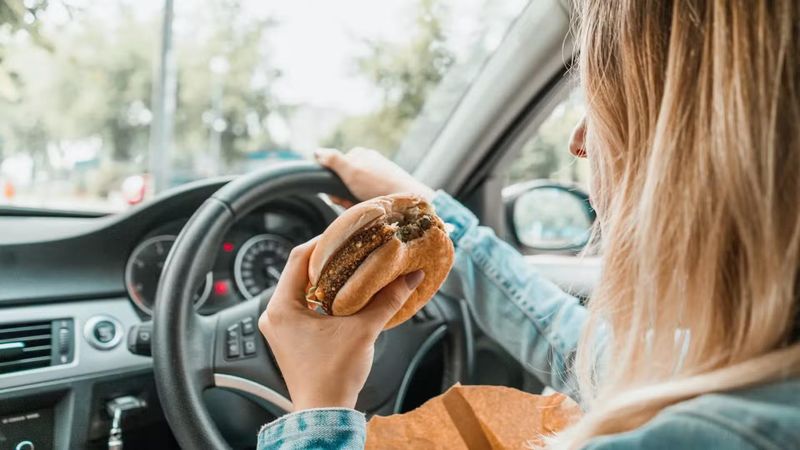 Don't eat in the car, this is a health risk according to doctors