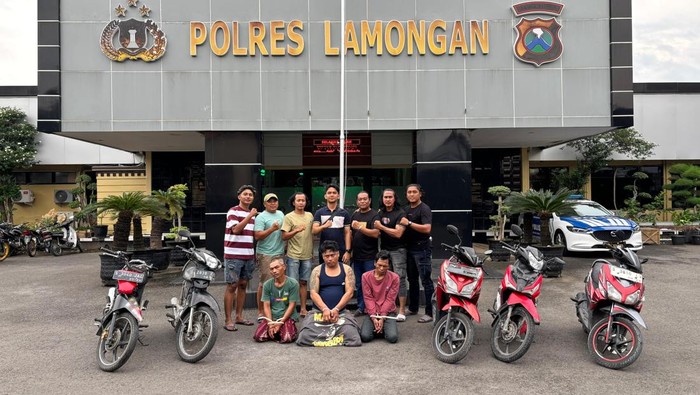 Komplotan curanmor di Lamongan saat ditangkap Tim Jaka Tingkir