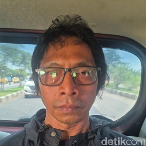 Tampang Nanang Gimbal pembunuh Sandy Permana ditangkap polisi.