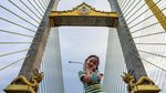Jelang Peresmian, Jembatan Kabel di Thailand Jadi Sasaran Wisatawan