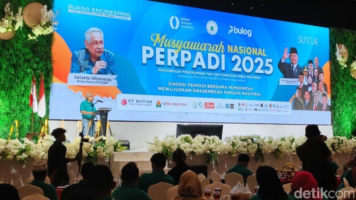Ketua Umum Perpadi 2025-2030, Sutarto Alimoeso di Munas Perpadi, di Diamond Convention Hall, Solo, Kamis (16/1/2025)
