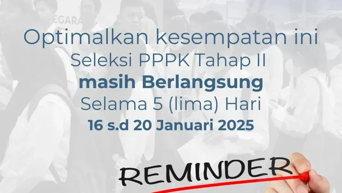 Pendaftaran PPPK tahap II diperpanjang.