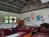 Plafon Tiga Ruang SD Oesapa Kupang Roboh, Guru dan Siswa Khawatir