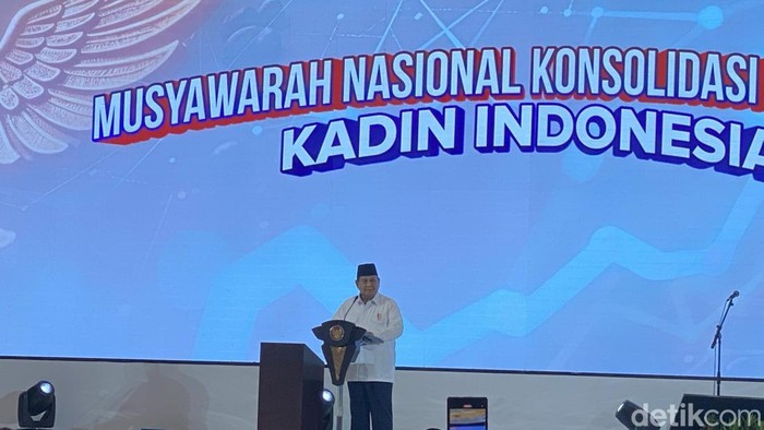 Prabowo di Munas konsolidasi persatuan Kamar Dagang dan Industri (KADIN) Indonesia.