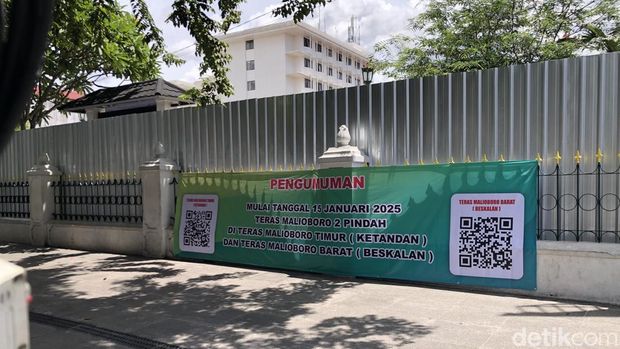 Suasana di lokasi Teras Malioboro 2 lama di utara gedung DRPD Provinsi DIY, Jogja, Kamis (16/1/2025).