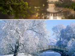 Cantiknya Potret Kota dan Desa Sebelum dan Setelah Hujan Salju