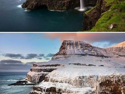 Cantiknya Potret Kota dan Desa Sebelum dan Setelah Hujan Salju