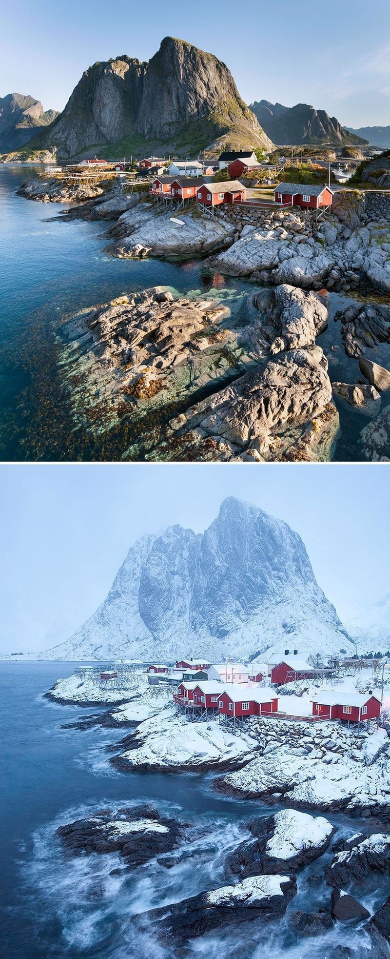 Cantiknya Potret Kota dan Desa sebelum dan Setelah Hujan Salju