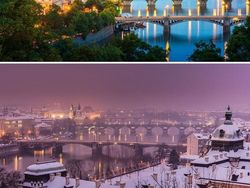 Cantiknya Potret Kota dan Desa Sebelum dan Setelah Hujan Salju