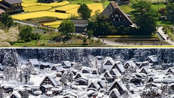 Rumah-rumah penduduk di desa Shirakawa Go, salah satu desa bersejarah di Jepang. (Foto: Boredpanda)