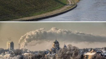 Ketika musim salju membuat kota Vilnus, Lithuania tampak dramatis. (Foto: Boredpanda)