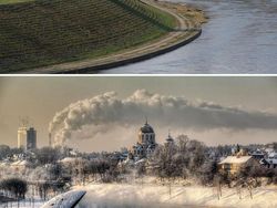 Cantiknya Potret Kota dan Desa Sebelum dan Setelah Hujan Salju