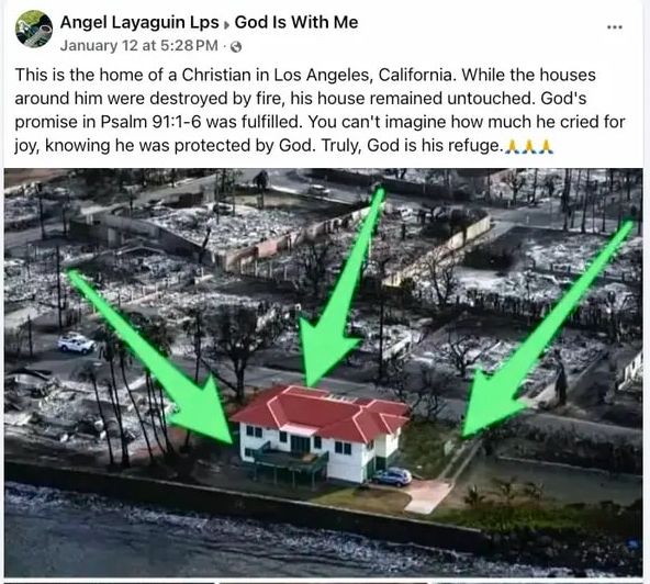 Foto bangunan yang dikira sebagai masjid usai peristiwa kebakaran di Los Angeles (Facebook IBBL - Knowledge Islam Kindness)