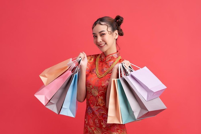 Ilustrasi Belanja Saat Imlek Ilustrasi Belanja Saat Imlek