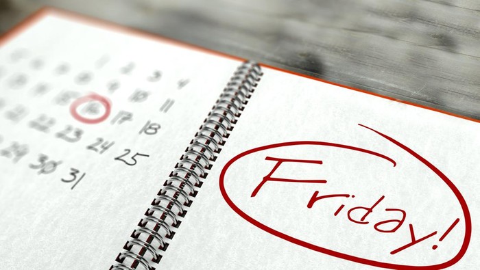 Friday important day calendar concept
