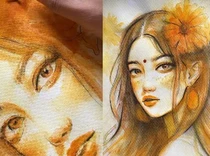 Wow! Seniman Ini Ciptakan Lukisan Sketsa Pakai Bubuk Rempah