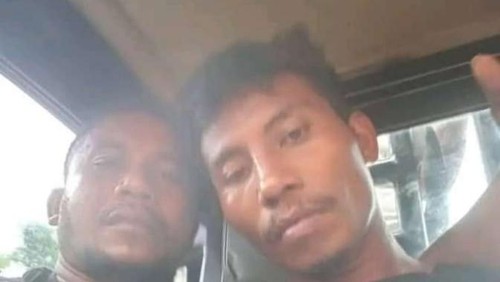 Pelaku pelecehan seksual ALD (kanan) yang ditangkap di Kecamatan Sape, Kabupaten Bima, NTB, Kamis, (16/1/2025) siang. (Dok. Polres Bima)