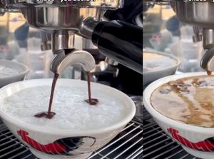 Nyeleneh! Ada Sajian Bubur Disiram Espresso, Mau Coba?