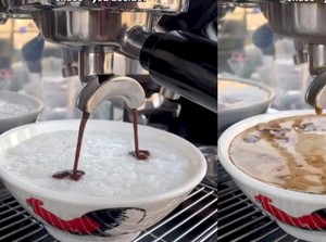 Nyeleneh! Ada Sajian Bubur Disiram Espresso, Mau Coba?