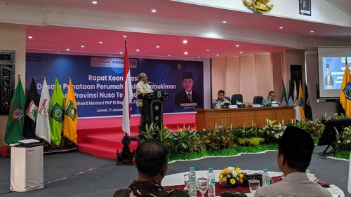 Rapat koordinasi Desain Penataan Perumahan dan Permukiman di Kantor Gubernur NTB, Jumat (17/1/2025). (Ahmad Viqi/detikBali)