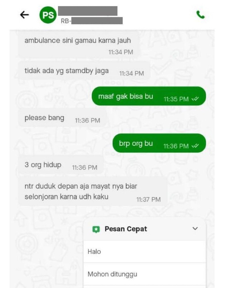 Chat Kocak Ojol