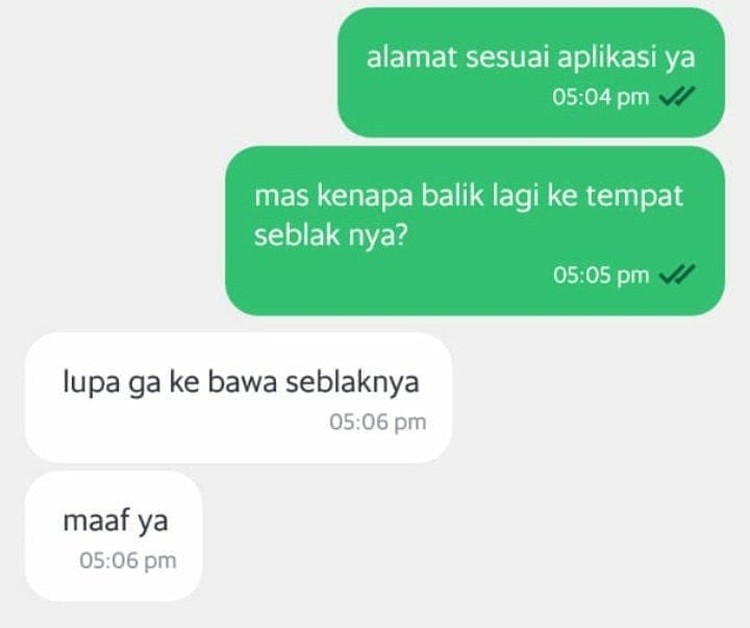 Chat Kocak Ojol