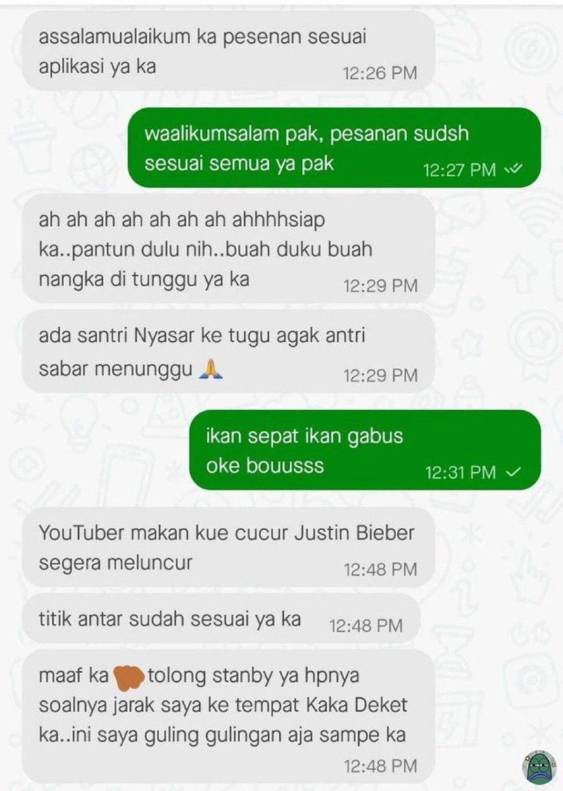 Chat Kocak Ojol